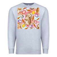 Heather Grey Happy Easter Bunny Seamless Pattern Premium Sweatshirt - BundleAndBundleShop