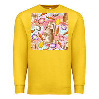 Lemon Happy Easter Bunny Seamless Pattern Premium Sweatshirt - BundleAndBundleShop