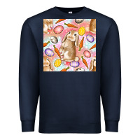 Navy Happy Easter Bunny Seamless Pattern Premium Sweatshirt - BundleAndBundleShop