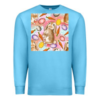 Ocean Blue Happy Easter Bunny Seamless Pattern Premium Sweatshirt - BundleAndBundleShop