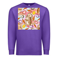 Purple Happy Easter Bunny Seamless Pattern Premium Sweatshirt - BundleAndBundleShop
