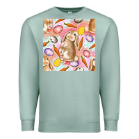 Seafoam Happy Easter Bunny Seamless Pattern Premium Sweatshirt - BundleAndBundleShop