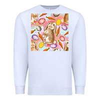 White Happy Easter Bunny Seamless Pattern Premium Sweatshirt - BundleAndBundleShop