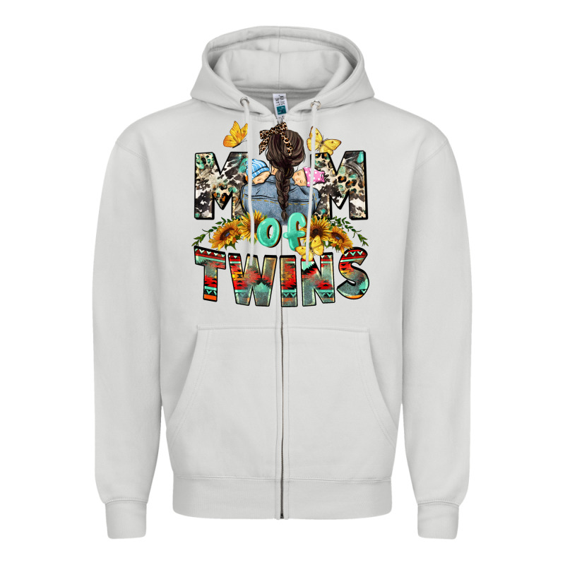 Mom Of Twins Mother's Day Zipper Hoodie by CowGirlArtShop | Teevron