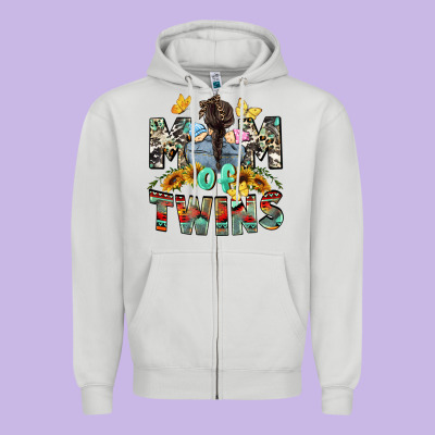 Mom Of Twins Mother's Day Zipper Hoodie Designed By Cowgirlartshop