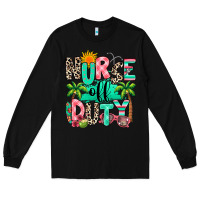 Black nurse off duty summer break Long Sleeve Tee - RanaPortraitStore