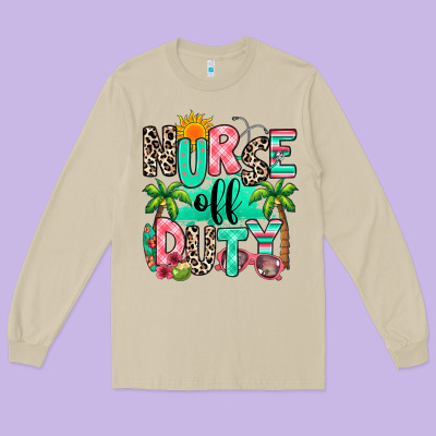 Nurse Off Duty Summer Break Long Sleeve Tee Designed By Ranaportraitstore