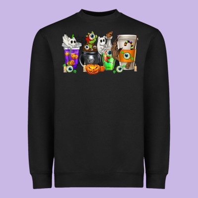 Halloween Coffee Cups Heavyweight Sweatshirt Designed By Texasbilliewilder