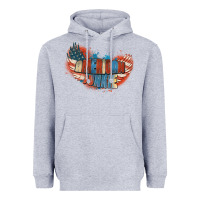 Heather Grey American junkie 4th of july Heavyweight Hoodie - FaDigitalArtStudio