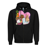 Black Easter hearts Easter Day Zipper Hoodie - HowdyJamesFarm