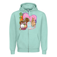Seafoam Easter hearts Easter Day Zipper Hoodie - HowdyJamesFarm