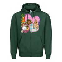 Sports Green Easter hearts Easter Day Zipper Hoodie - HowdyJamesFarm