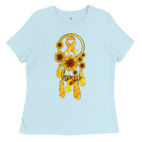 Baby Blue childhood cancer awareness dreamcatcher Ladies Tee - Jasminsmagicworld