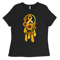 Black childhood cancer awareness dreamcatcher Ladies Tee - Jasminsmagicworld