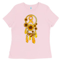 Bubblegum Pink childhood cancer awareness dreamcatcher Ladies Tee - Jasminsmagicworld
