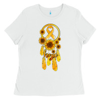 Childhood Cancer Awareness Dreamcatcher Ladies Tee | Teevron
