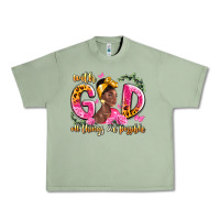 Oil Green with god all things are possible black woman Urban Heavy Tee - LillyAllenDesigns