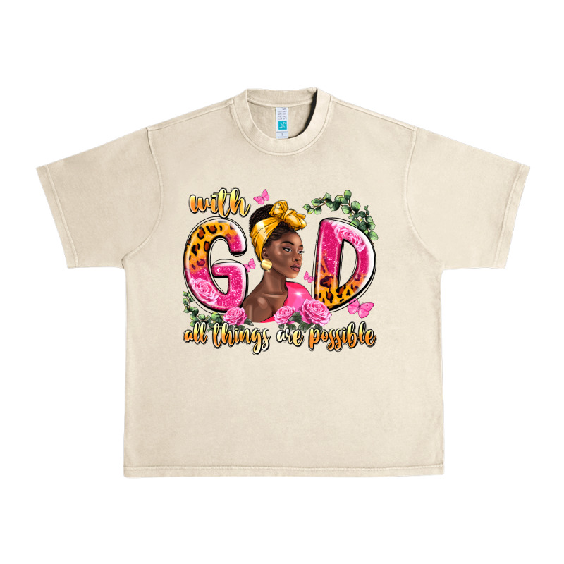 With God All Things Are Possible Black Woman Urban Heavy Tee by LillyAllenDesigns | Teevron