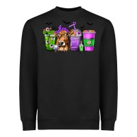 Black Coffee Cups with Cow and Halloween Heavyweight Sweatshirt - texasbilliewilder