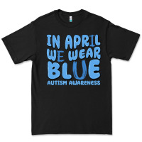 Black in april we wear blue autism awareness Premium Tee - MaliasSmallBusiness