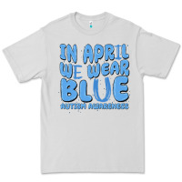 Dove Grey in april we wear blue autism awareness Premium Tee - MaliasSmallBusiness