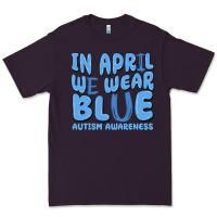 Plum in april we wear blue autism awareness Premium Tee - MaliasSmallBusiness
