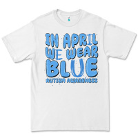 White in april we wear blue autism awareness Premium Tee - MaliasSmallBusiness