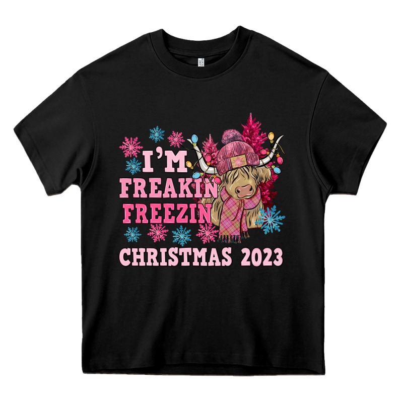I'm Freakin Freezin Christmas 2023 Heavy Core Tee by NancyCooperArtShop | Teevron
