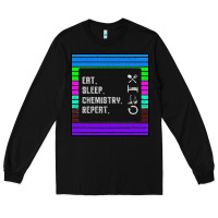 Black Eat Sleep Chemıstray Repeat Long Sleeve Tee - Bettercallsaul