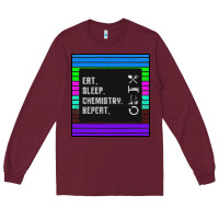Burgundy Eat Sleep Chemıstray Repeat Long Sleeve Tee - Bettercallsaul
