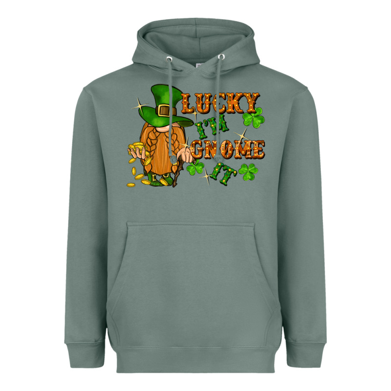 Lucky I'm Gnome It St. Patricks Day Heavyweight Hoodie by FaDigitalArtStudio | Teevron