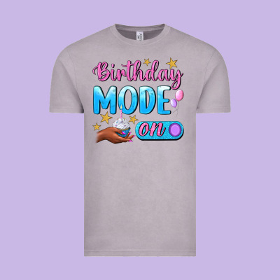 Birthday Mode On Vintage Tee Designed By Bundleandbundleshop
