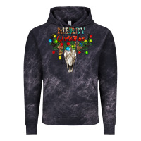 Cloud Black merry christmas bull skull Vintage Hoodie - RanaPortraitStore