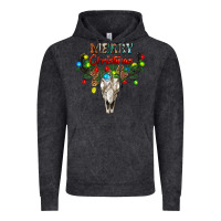 Vintage Black merry christmas bull skull Vintage Hoodie - RanaPortraitStore