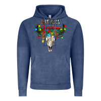 Vintage Denim merry christmas bull skull Vintage Hoodie - RanaPortraitStore