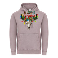 Vintage Zinc merry christmas bull skull Vintage Hoodie - RanaPortraitStore