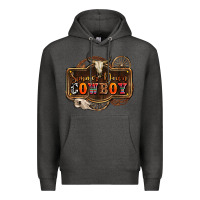 Charcoal Heather simmer down cowboy olivia Premium Hoodie - OliviaCreatesArt
