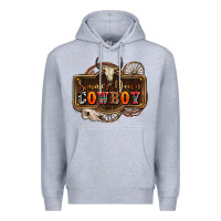 Heather Grey simmer down cowboy olivia Premium Hoodie - OliviaCreatesArt