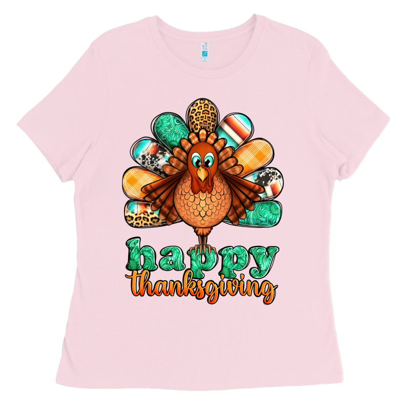 Happy Thanksgiving Turkey Ladies Tee by Jasminsmagicworld | Teevron