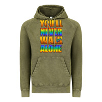 Vintage Olive Lgbtq You'll Never Walk Alone With Peace Vintage Hoodie - BundleAndBundleShop