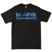 Black in april we wear blue autism awareness Premium Tee - MaliasSmallBusiness
