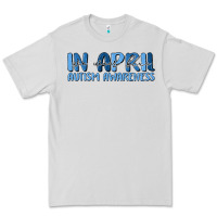 Dove Grey in april we wear blue autism awareness Premium Tee - MaliasSmallBusiness