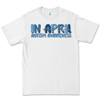 White in april we wear blue autism awareness Premium Tee - MaliasSmallBusiness
