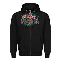 Black Badass Mama Mother's Day png sublimation design do Zipper Hoodie - CowGirlArtShop