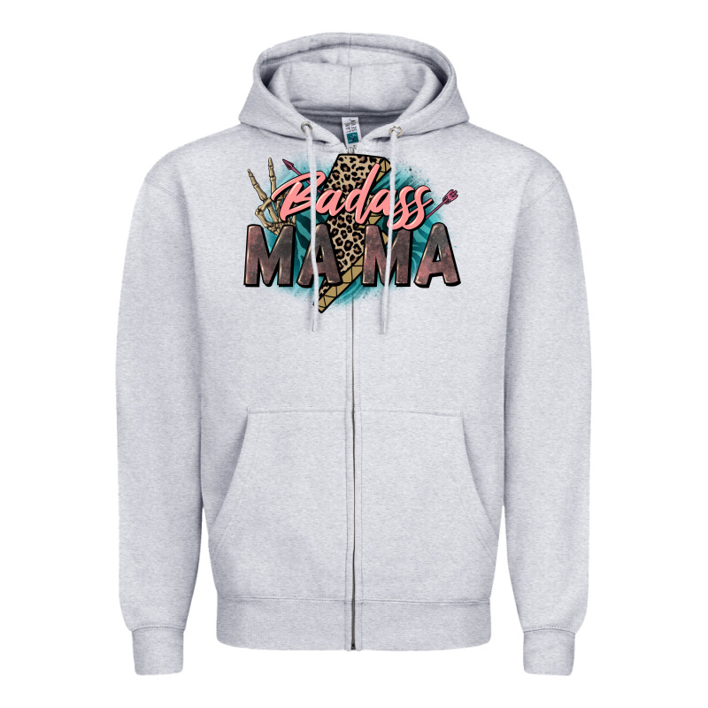 Badass Mama Mother's Day Png Sublimation Design Do Zipper Hoodie by CowGirlArtShop | Teevron