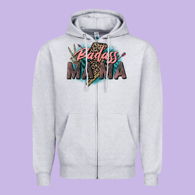 Badass Mama Mother's Day Png Sublimation Design Do Zipper Hoodie Designed By Cowgirlartshop