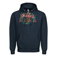 Navy Badass Mama Mother's Day png sublimation design do Zipper Hoodie - CowGirlArtShop
