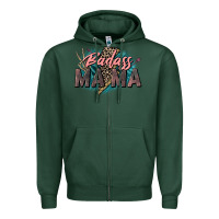 Sports Green Badass Mama Mother's Day png sublimation design do Zipper Hoodie - CowGirlArtShop