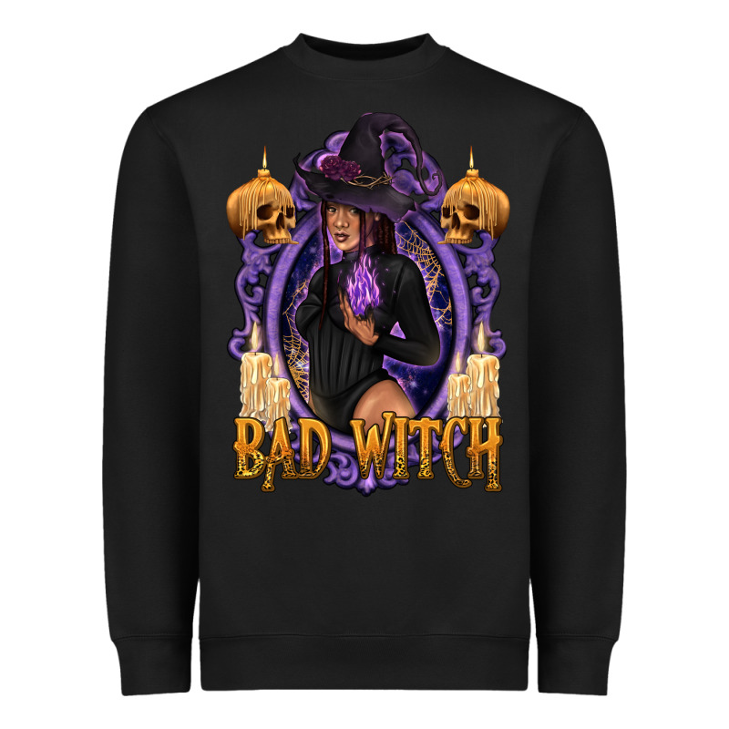 Bad Witch Black Woman Heavyweight Sweatshirt by texasbilliewilder | Teevron