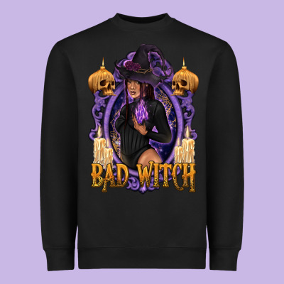 Bad Witch Black Woman Heavyweight Sweatshirt Designed By Texasbilliewilder
